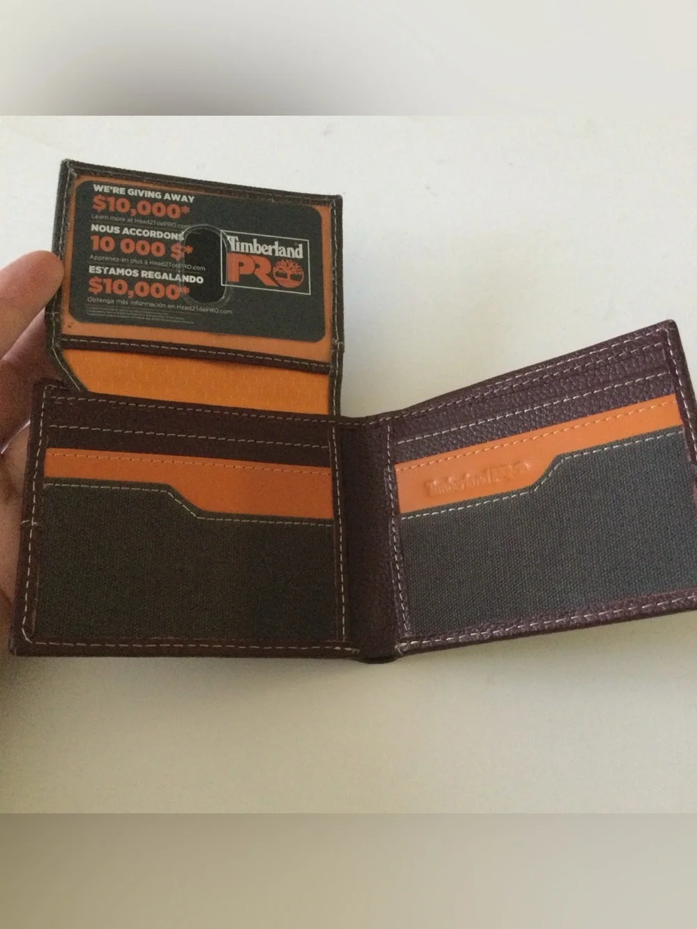 TIMBERLAND PRO PASSCASE LEATHER AND CANVAS WALLET NWT
